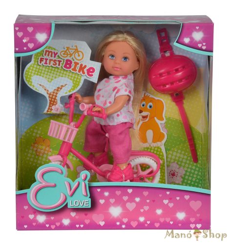 Evi Love baba rózsaszín kerékpárral