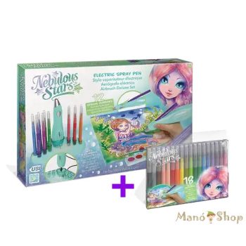   Nebulous Stars - Festőkészlet elektromos szórótollal + 18 db utántöltő toll
