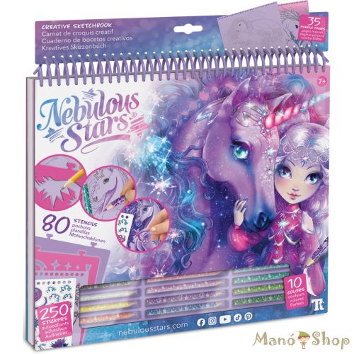 Nebulous Stars - Kreatív vázlatfüzet - Fantasy lovak - lila