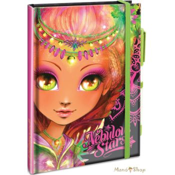   Nebulous Stars - Vonalas Jegyzetfüzet fekete lapokkal+toll - Hazelia