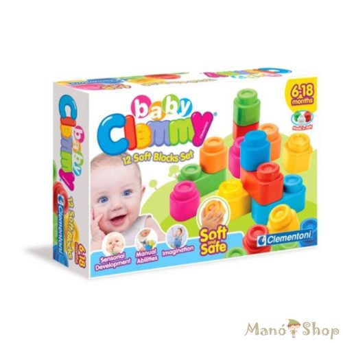 Clementoni Clemmy Baby 12 db-os puha építőkockák