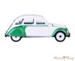 Majorette: Vintage: Citroën 2CV zöld-fehér kisautó