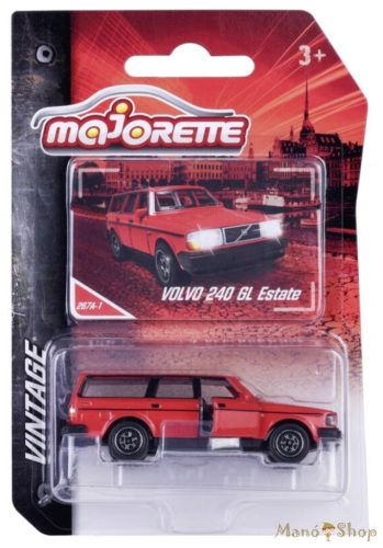 Majorette: Vintage: Volvo 240 GL Estate piros kisautó