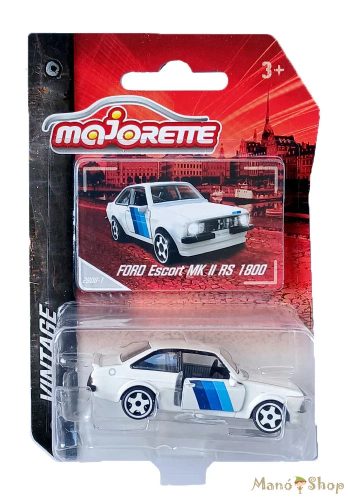 Majorette: Vintage: Ford Escort MK II RS 1800 fehér kisautó