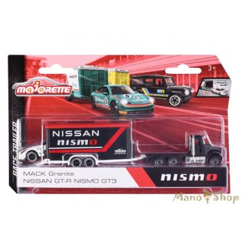   Majorette - Race Trailer - Mack Granite / Nissan GT-R Nismo GT3
