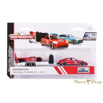   Majorette - Porsche Motorsport Race Trailer - Taycan Turbo S + 917