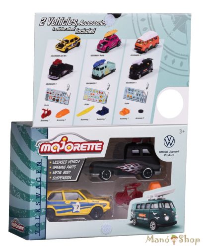 Majorette - VW The Originals Premium Cars - Volkswagen T1 / Golf MK I - 2 db-os szett