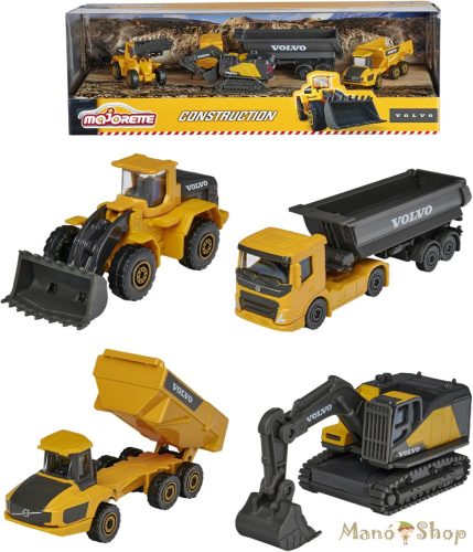 Majorette : Volvo Construction 4 darabos munkagép ajándékszett (Volvo Construction 4 Pieces Giftpack)
