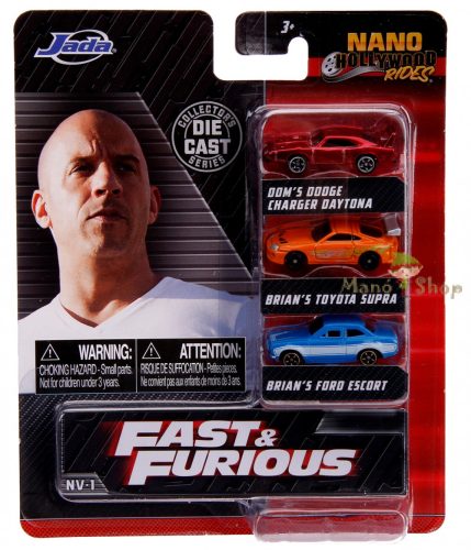 Nano Hollywood Rides - Fast & Furious kisautó 3 db-os NV-3 - Jada Toys
