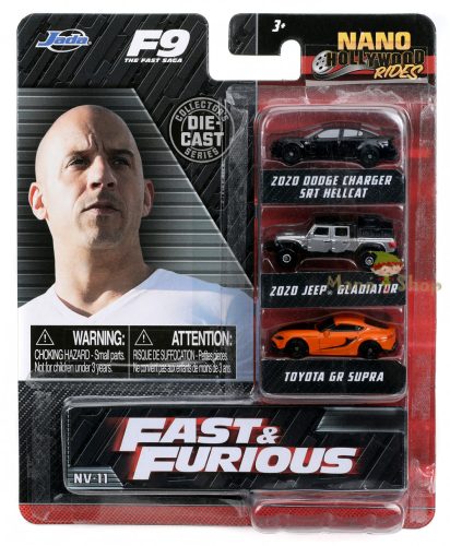  Nano Hollywood Rides - Fast & Furious kisautó 3 db-os NV-11 - Jada Toys