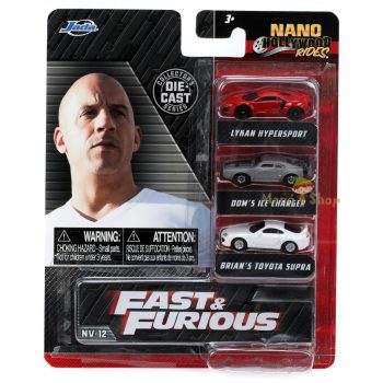   Nano Hollywood Rides - Fast & Furious kisautó 3 db-os- Jada Toys