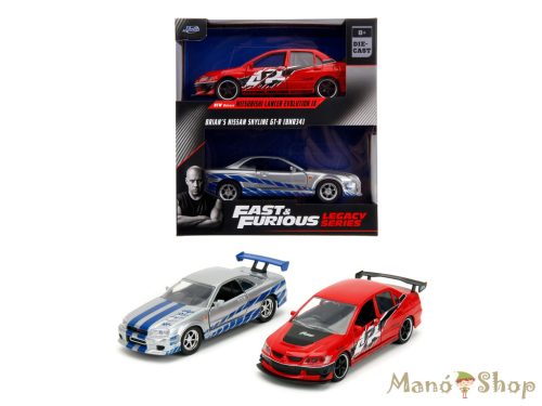 Fast & Furious - Sean's Mitshubishi Lancer Evolution IX - Brian's Nissan Skyline GT-R (BNR34) Twin Pack - Jada Toys