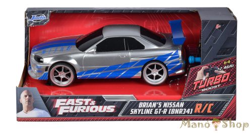 Fast & Furious - Brian's Nissan Skyline GT-R (BNR34) távirányítós autó - Jada Toys