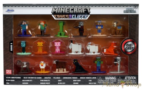 Nano Metalfigs - Minecraft Caves&Cliffs figurák 18 db-os - Jada Toys