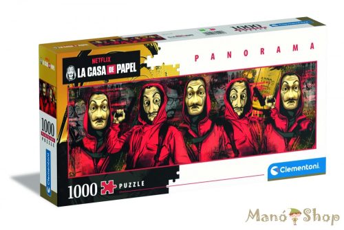 Clementoni - La Casa de Papel - A nagy pénzrablás 1000 db-os panoráma puzzle 