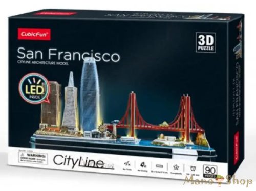 CubicFun - 3D puzzle City Line LED-es San Francisco