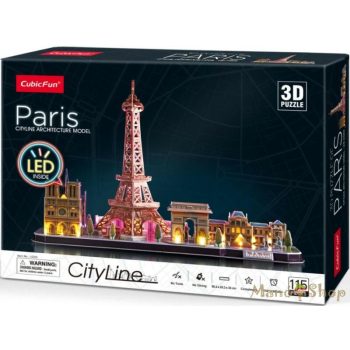Cubic Fun - 3D puzzle City Line Párizs LED-es