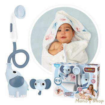   Yookidoo Elephant Baby Shower – Hordozható, Elemes Elefántos Babazuhany Fiús Szett