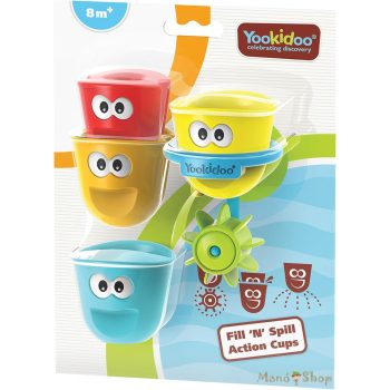Yookidoo : Fill 'N' Spill Action Cups töltögetős és egymásba rakható fürdőpohár készlet (40261)
