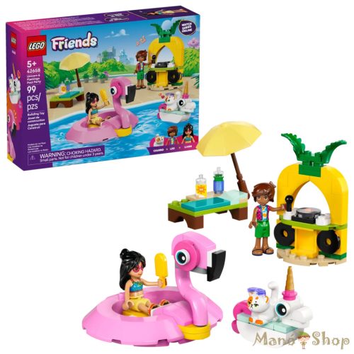 LEGO® Friends - Medencés buli flamingóval és egyszarvúval (42658)