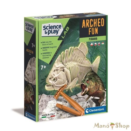 Clementoni Science - Archeofun Világító Piranha
