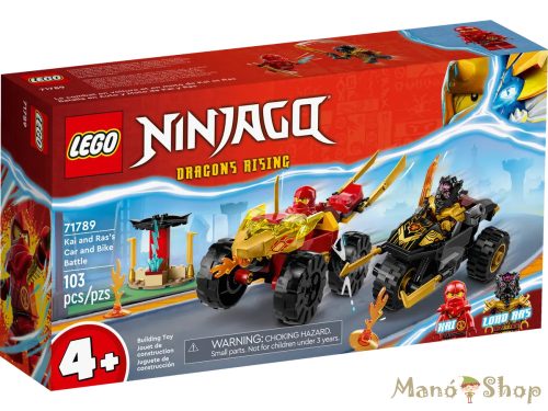 LEGO® NINJAGO® - Kai és Ras autós és motoros csatája 71789