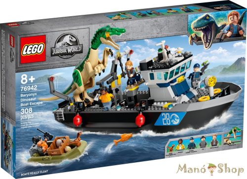 LEGO Jurassic World Baryonyx dinoszaurusz szökés csónakon 76942