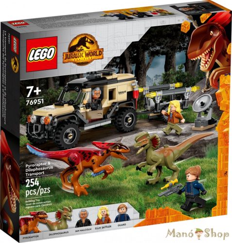 LEGO Jurassic World - Pyroraptor és Dilophosaurus szállítás 