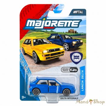   Majorette : Lancia Delta HF Integrale világoskék fém kisautó nyitható ajtókkal 1/64