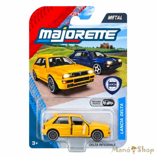 Majorette : Lancia Delta HF Integrale sárga fém kisautó nyitható ajtókkal 1/64