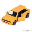 Majorette : Lancia Delta HF Integrale sárga fém kisautó nyitható ajtókkal 1/64
