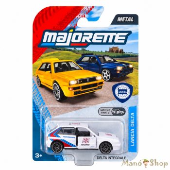   Majorette : Lancia Delta HF Integrale fehér rali fém kisautó nyitható ajtókkal 1/64