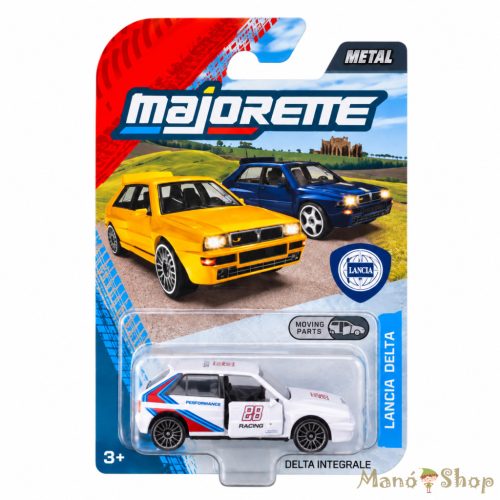 Majorette : Lancia Delta HF Integrale fehér rali fém kisautó nyitható ajtókkal 1/64
