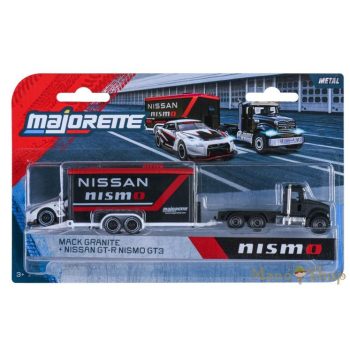   Majorette - Racing Deluxe Trailer - Mack Granite + Nissan GT-R nismo GT3