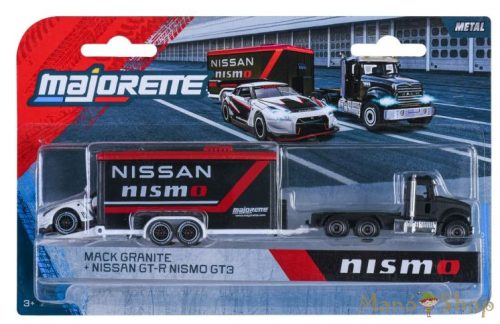 Majorette - Racing Deluxe Trailer - Mack Granite + Nissan GT-R nismo GT3