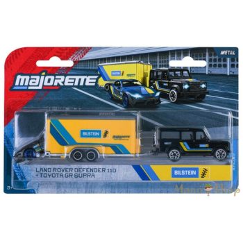   Majorette - Racing Deluxe Trailer - Land Rover Defender 110 + Toyota GR Supra