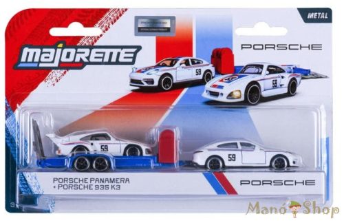 Majorette - Porsche Deluxe Trailer - Porsche Panamera + Porsche 935 K3