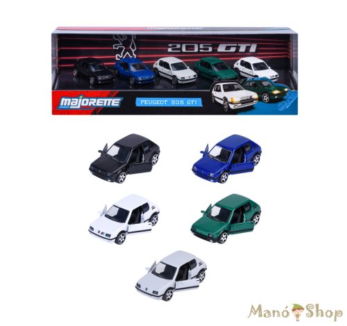 Majorette : Peugeot 205 GTI 5 db-os fém kisautó ajándékszett 1/64