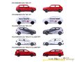 Majorette : Volkswagen Golf GTI 50 Years 5 db-os fém kisautó ajándékszett 1/64