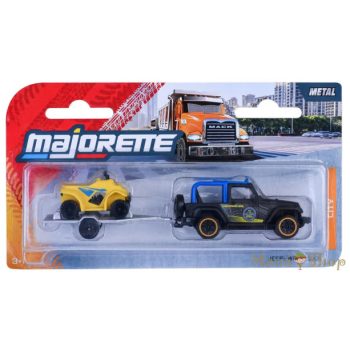   Majorette: City Trailer: Jeep Wrangler utánfutóval és quaddal