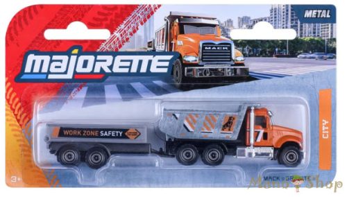 Majorette: City Trailer: Mack Granite billencs teherautó utánfutóval