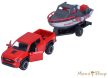 Majorette: City Trailer: Toyota Tacoma TRD Pro utánfutóval és motorcsónakkal