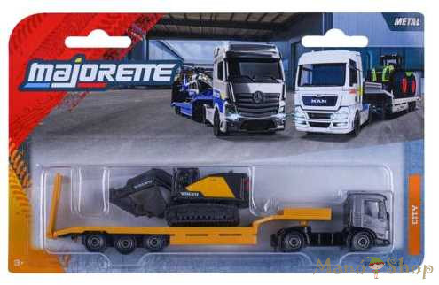 Majorette: City Transporter - Volvo kamion lánctalpas kotrógéppel