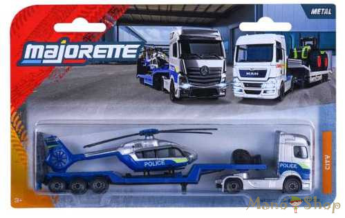 Majorette: City Transporter – Mercedes-Benz Actros Rendőrségi helikopterszállító