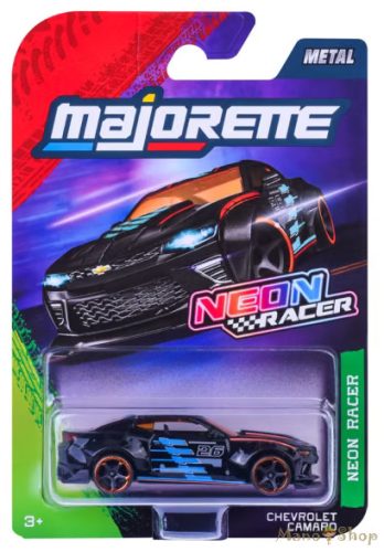 Majorette - Neon Racer Chevrolet Camaro fekete/kék-narancs kisautó