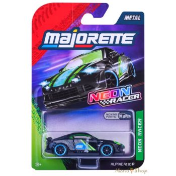   Majorette - Neon Racer Alpine A110 R fekete/neon zöld-kék kisautó nyitható ajtókkal