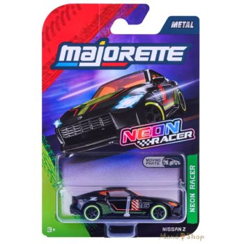   Majorette - Neon Racer Nissan Z fekete/neon narancs-zöld kisautó nyitható ajtókkal