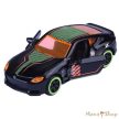 Majorette - Neon Racer Nissan Z fekete/neon narancs-zöld kisautó nyitható ajtókkal