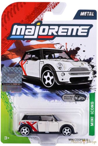 Majorette Mini Icons: MINI Cooper S kisautó: Fehér