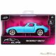 Jada Toys : Pink Slips 1966 Chevrolet Corvette világoskék fém kisautó 1/32